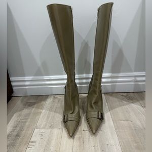 COPY - Christian Dior grey/tan knee high heels. Alright condition no rips or fl…